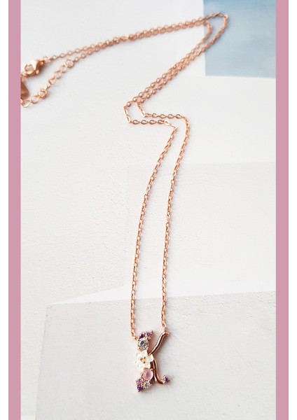 K-İtalyan Çiçekli Harf Gümüş Kolye fiyatları