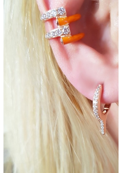 Çiftli, Beyaz Taşlı Çıtçıtlı Gümüş Küpe fiyatları