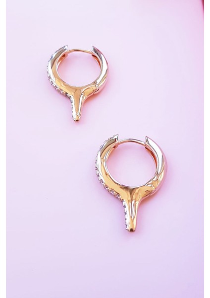 Çiftli, Beyaz Taşlı Çıtçıtlı Gümüş Küpe fırsatları