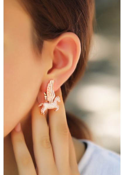 Çiftli, Kanatlı At Figürlü Gümüş Küpe