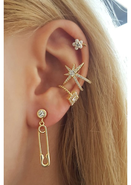 Tekli Çengel Gümüş Küpe