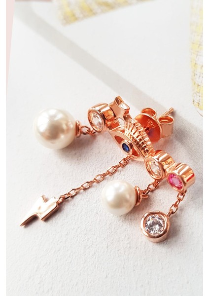 Tekli Göz Inci Şimşek Ithal Tasarım Gümüş Küpe modelleri