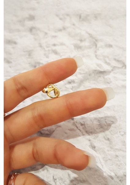 Tekli Snake Gümüş Küpe