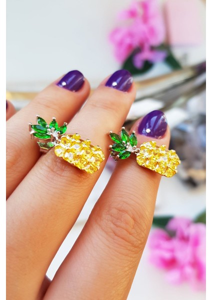 Çift, Vidalı Ananas Model Gümüş Küpe fiyatları