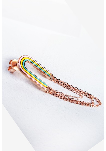 Tekli Ithal Rainbow Gümüş Küpe fırsatları