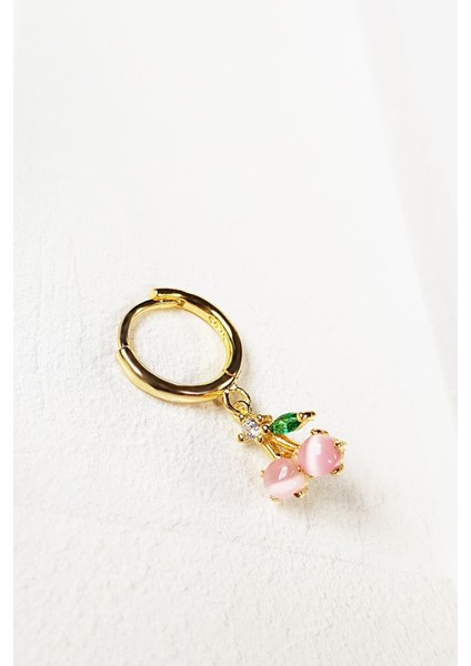 Tekli Minicik Cherry Ithal Gümüş Küpe