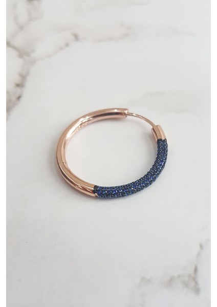 Tekli Ithal Halkası Taşlı Gümüş Küpe fiyatları