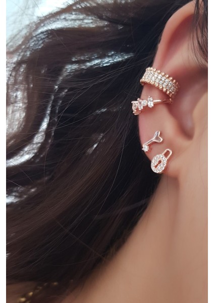 Çiftli, Italyan Anahtar Kilit Gümüş Küpe fiyatları