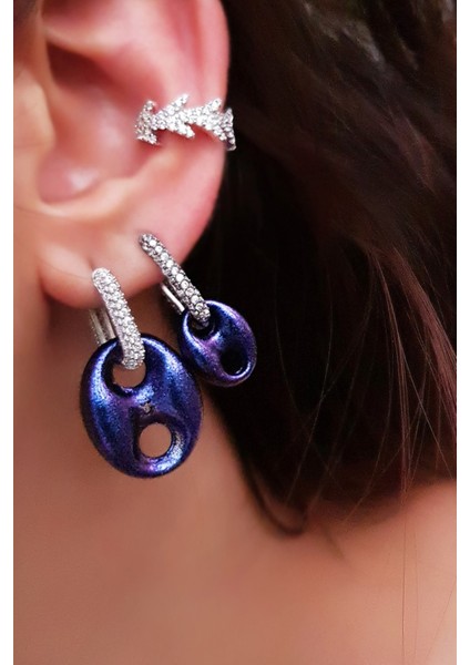 Tekli Dikdörtgen Tepelik Taşlı Rodyum Kaplama Gümüş Küpe fırsatları