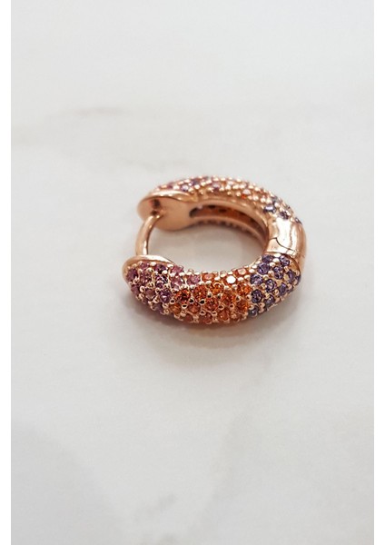 Tekli Ithal Renkli Taşlı Gümüş Küpe modelleri