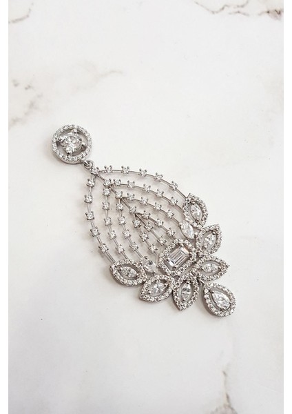 Tekli Zircon Taşlı Pırlanta Modeli Gümüş Küpe fiyatları