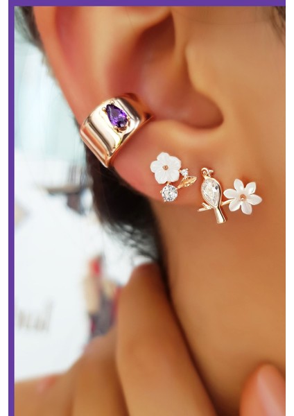 Ithal Tekli Kuş Manolya Gümüş Küpe fiyatları