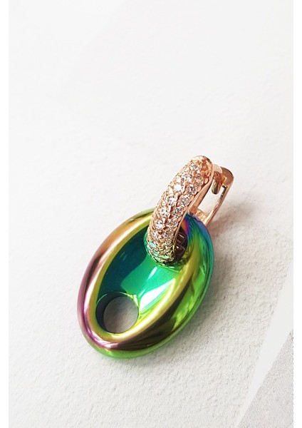 Tekli Mid Mix Love Hematit Taşlı Gümüş Küpe indirimleri