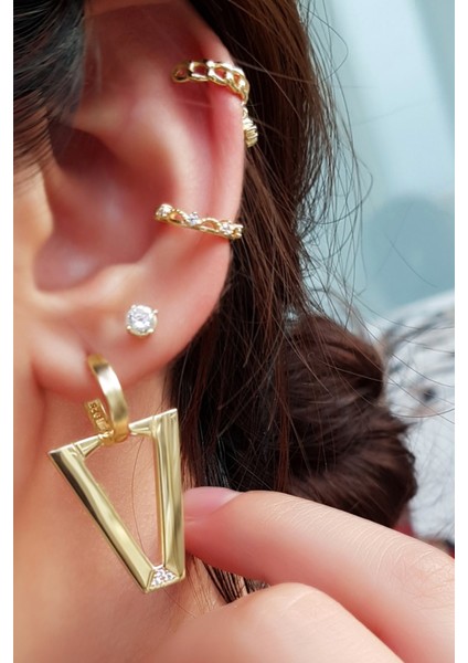 Tekli Large V Special Gümüş Küpe fiyatları