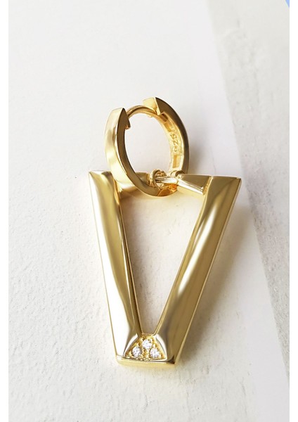 Tekli Large V Special Gümüş Küpe modelleri