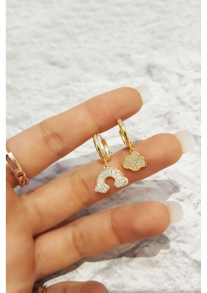 2li Ithal Rainbow Cloudy Gümüş Küpe fiyatları