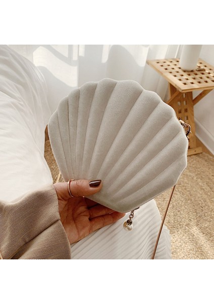 Shell Çanta Kadın Yeni Crossbody Çanta Kadife Çanta (Yurt Dışından)