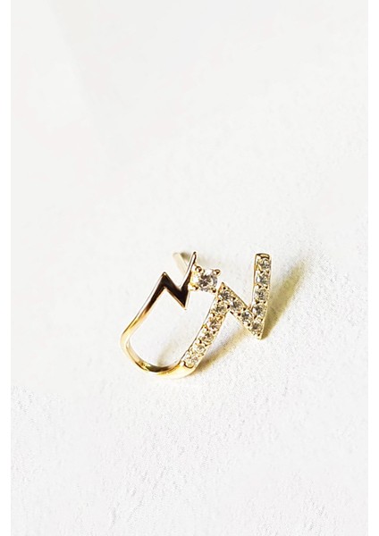 Tekli Ithal Şimşek Taşlı Gümüş Küpe