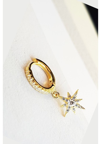 Tekli Mini Italyan Kuzey Yıldız Gümüş Küpe