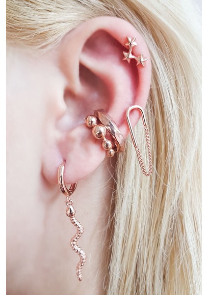 Tekli Yılan Figürlü Gümüş Küpe fiyatları