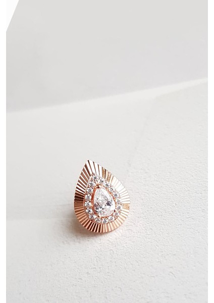 Tekli Italyan Damla Tasarım Gümüş Küpe