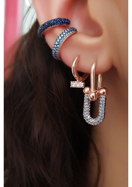 Ithal Tekli Mini 3 Taşlı Gümüş Küpe fiyatları