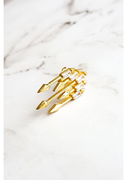 Tekli Baget Taşlı Ok Gümüş Küpe fiyatları