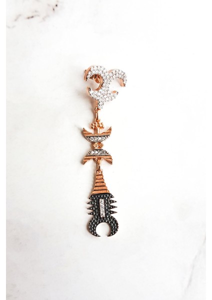 Tekli Mitolojik Akrep Kuyruklu Tribal Gümüş Küpe fiyatları