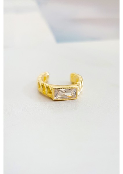 Kadın Mid Baget Zincir Gümüş Kıkırdak Küpe