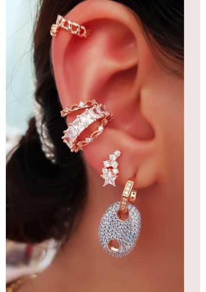 Ithal Zincir Yıldızlı Rose Kıkırdak Gümüş fırsatları