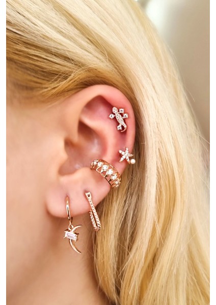 Tekli Burgulu Dikdörtgen Gümüş Küpe fiyatları