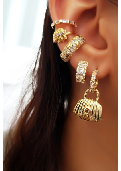 Beyaz Taşlı Feather Gümüş Kıkırdak fiyatları