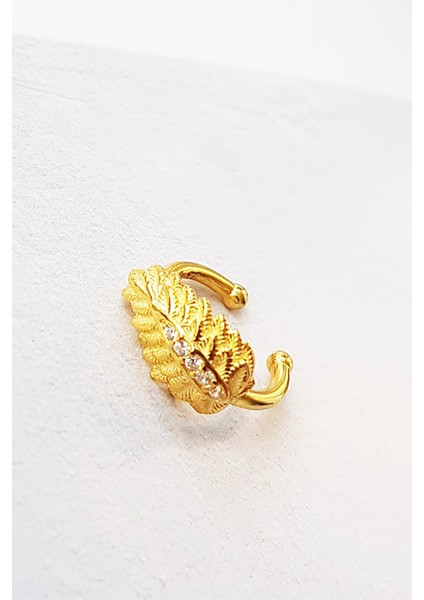 Beyaz Taşlı Feather Gümüş Kıkırdak modelleri