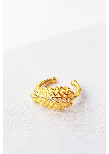 Beyaz Taşlı Feather Gümüş Kıkırdak indirimleri