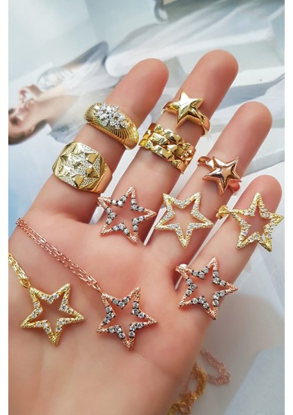 Tekli N-Yıldızlı Taşlı Gümüş Küpe fiyatları