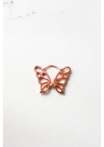 Tekli Ithal Kelebek Gümüş Küpe