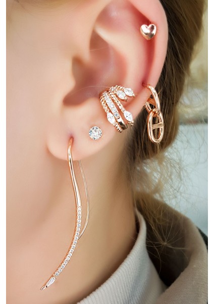 Tekli Sağ Taraflı Spiral Model Gümüş Küpe fiyatları