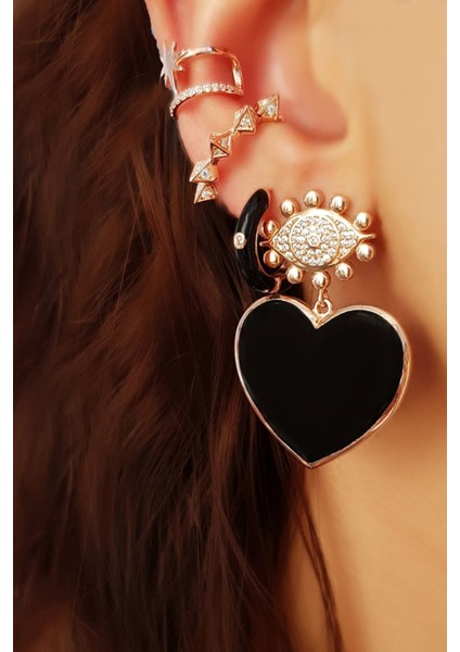 Ithal Yıldızlı Taşlı Rose Gümüş Kıkırdak fiyatları