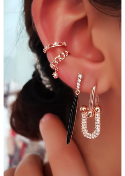 Ithal Wavy Tasarım Rose Kıkırdak Gümüş modelleri