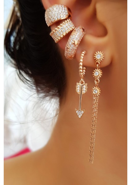 Ithal U Taşlı Rose Kaplama Gümüş Cuff fiyatları