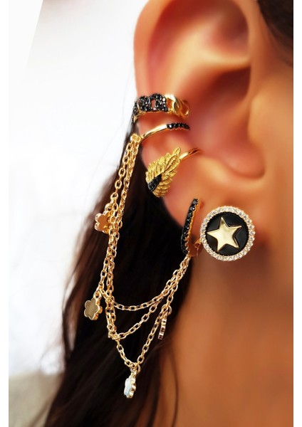 Zincir Taşlı Gümüş Kıkırdak fiyatları