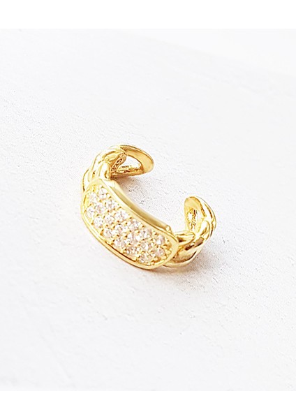 Çoklu Taşlı Zincir Tasarım Gümüş Kıkırdak