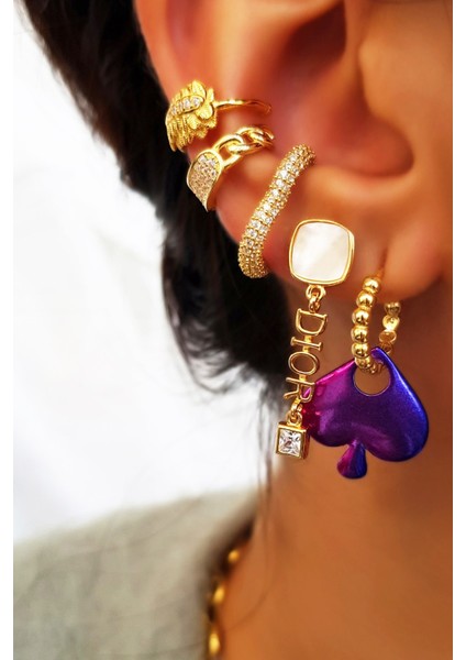 Çoklu Taşlı Zincir Tasarım Gümüş Kıkırdak modelleri