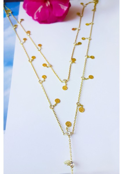 Taşlı Araları Pullu Gümüş Vücut Zinciri fiyatları