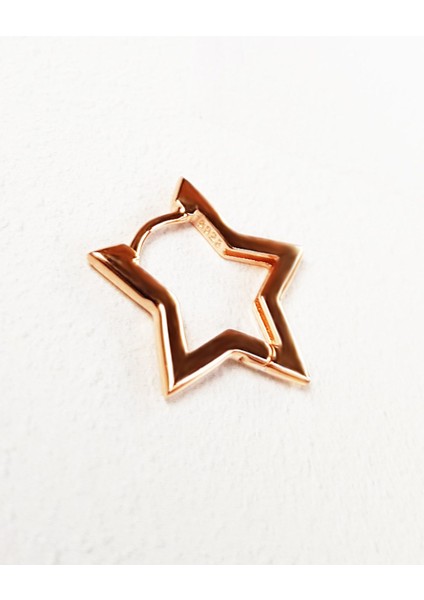 Tekli Ithal Star Gümüş Küpe