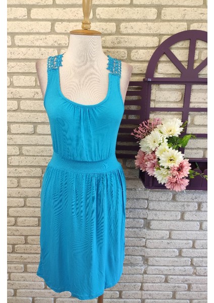 Sırtı Dantel Detay Viskon Kumaş Elbise 85 cm fiyatları