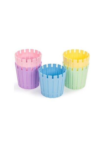 Akasya Çit Model Renkli Saksı 20CM 5 Adet