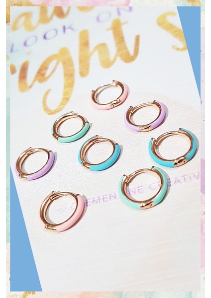 Tekli 1.2 cm Şeker Pembe Mineli Gümüş Küpe fiyatları