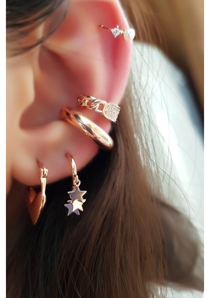 Tekli Ithal Minicik Yıldızlı Sade Gümüş Küpe fiyatları