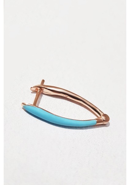 Tekli Mineli M V Aqua Gümüş Küpe